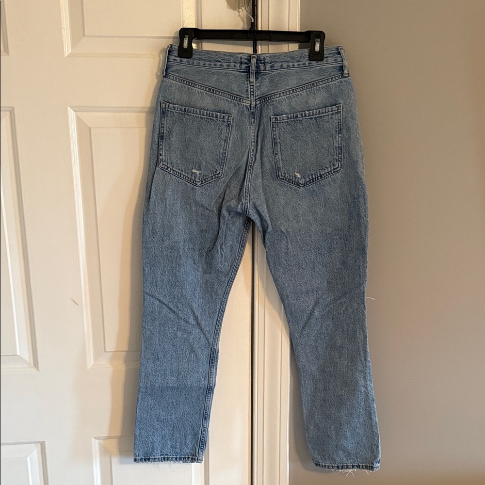 AGOLDE Riley Light Blue Ripped Denim - Picture 2 of 5